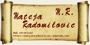 Mateja Radomilović vizit kartica